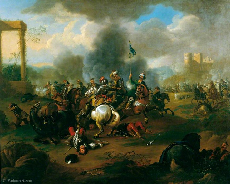 Wikioo.org - The Encyclopedia of Fine Arts - Painting, Artwork by Jan Von Huchtenburgh - Battle Scene from the Wars of the Ottoman Empire in Europe