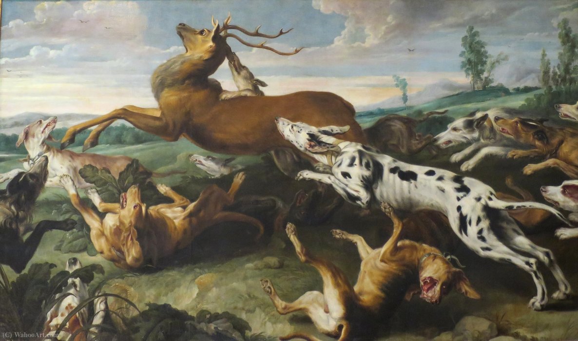 Wikioo.org - The Encyclopedia of Fine Arts - Painting, Artwork by Jan Wildens - Stag hunt