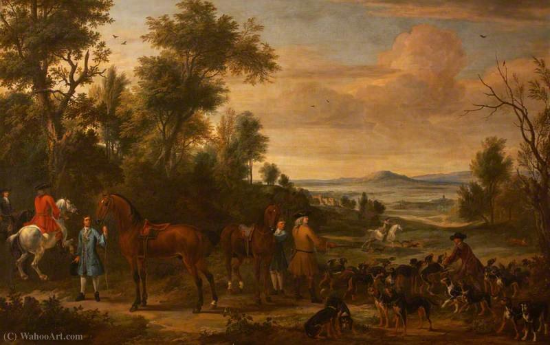 WikiOO.org - Encyclopedia of Fine Arts - Schilderen, Artwork Jan Wyck - Gilbert Coventry, Later 4th Earl of Coventry, in the Hunting Field