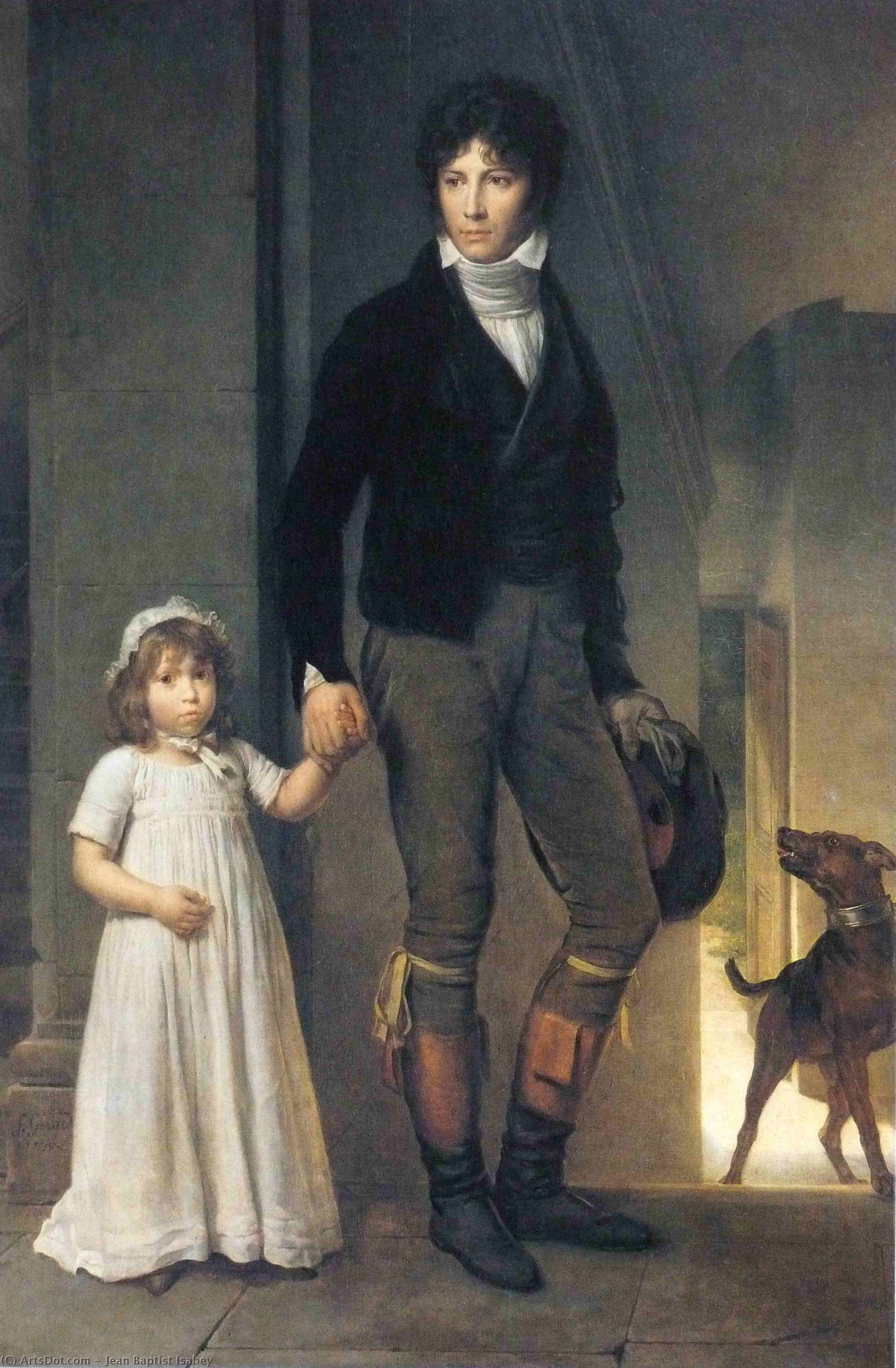 WikiOO.org - Encyclopedia of Fine Arts - Lukisan, Artwork Jean Baptist Isabey - Miniaturist, with his Daughter