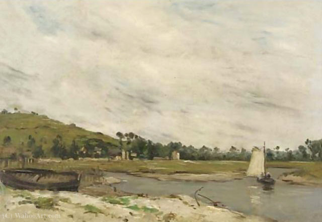 Wikioo.org - สารานุกรมวิจิตรศิลป์ - จิตรกรรม Jean Baptiste Antoine Guillemet - By the sea, Normandy