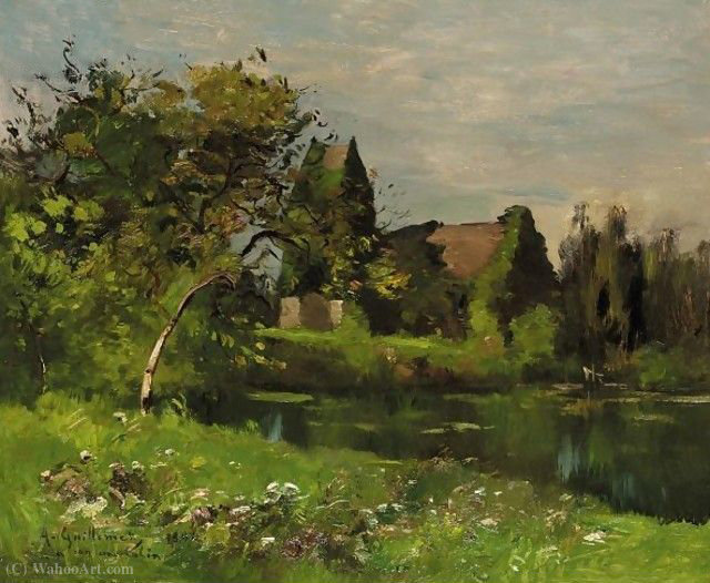 WikiOO.org - Encyclopedia of Fine Arts - Malba, Artwork Jean Baptiste Antoine Guillemet - The river bank