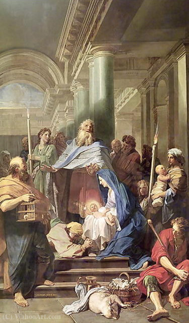 WikiOO.org – 美術百科全書 - 繪畫，作品 Jean Baptiste Jouvenet - 在寺庙的介绍