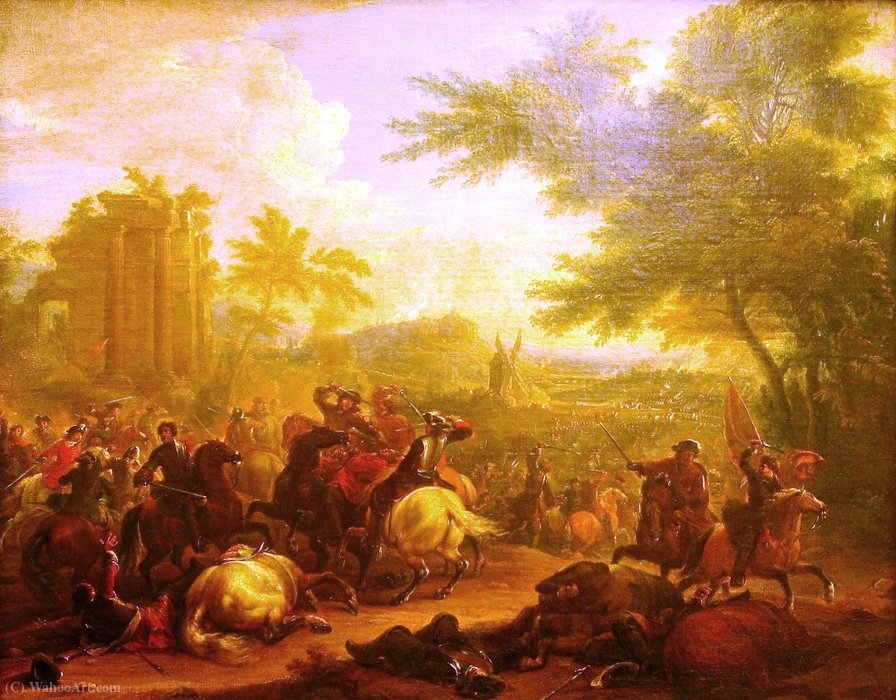 Wikioo.org - The Encyclopedia of Fine Arts - Painting, Artwork by Jean Baptiste Martin - The battle of Cassano