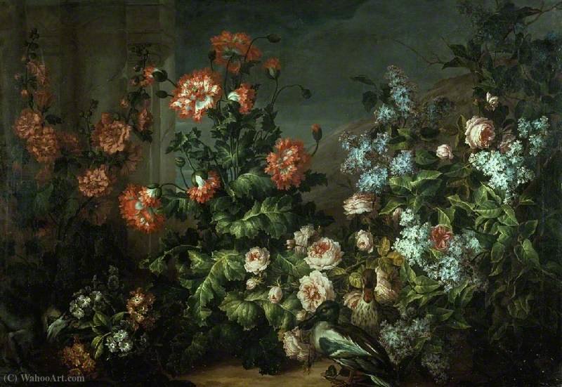 Wikioo.org - The Encyclopedia of Fine Arts - Painting, Artwork by Jean Baptiste Monnoyer - A floral composition