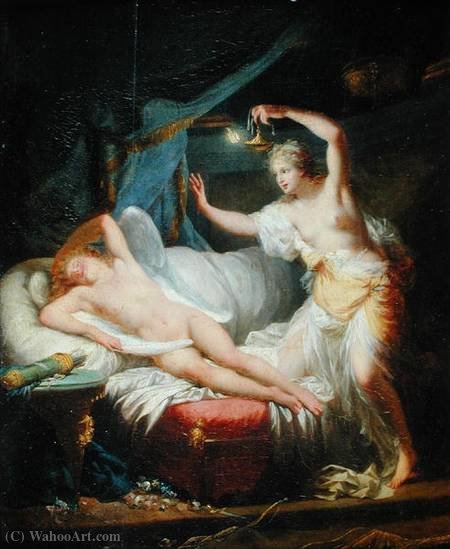 Wikioo.org - The Encyclopedia of Fine Arts - Painting, Artwork by Jean Baptiste Baron Regnault - Cupid and Psyche