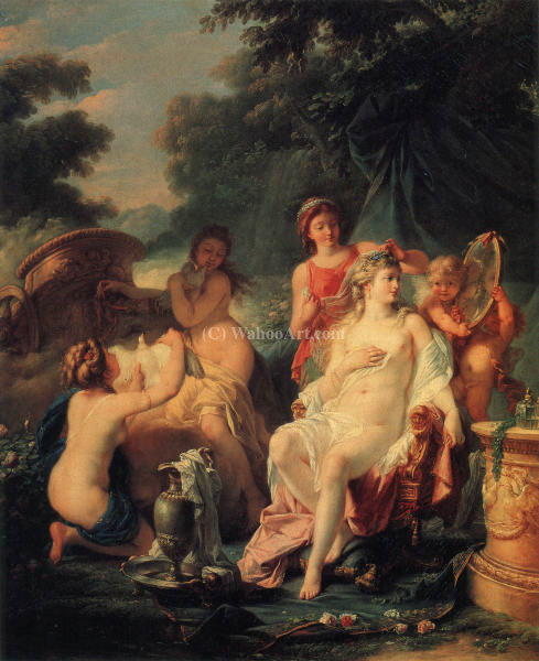 Wikioo.org - The Encyclopedia of Fine Arts - Painting, Artwork by Jean Baptiste Baron Regnault - The Toilet of Venus