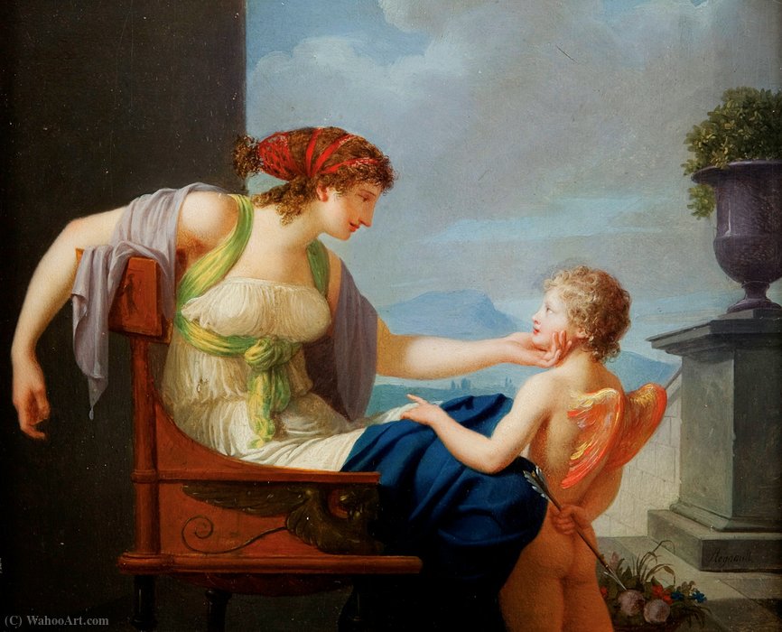 Wikioo.org - The Encyclopedia of Fine Arts - Painting, Artwork by Jean Baptiste Baron Regnault - Venus and Cupid