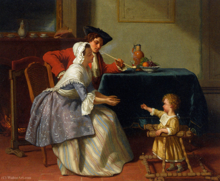 Wikioo.org - The Encyclopedia of Fine Arts - Painting, Artwork by Jean Carolus - Baby's first steps