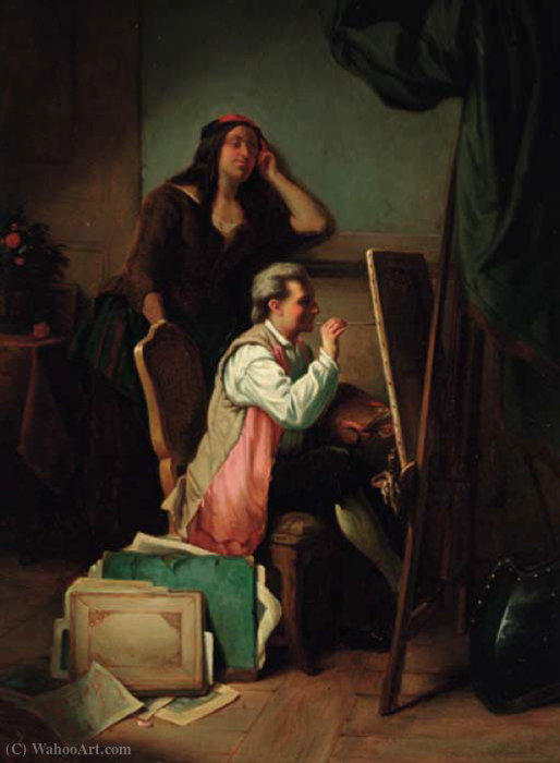 Wikioo.org - The Encyclopedia of Fine Arts - Painting, Artwork by Jean Carolus - The artists studio