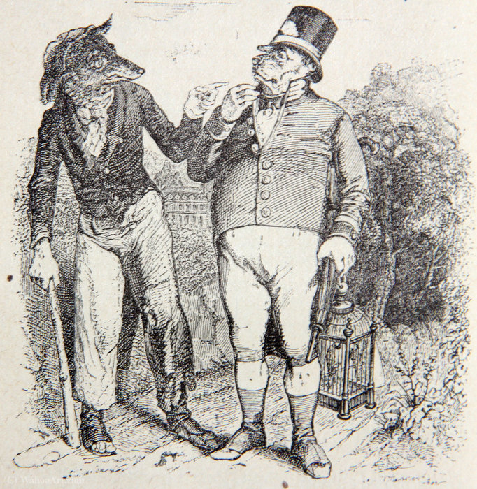 WikiOO.org - Enciklopedija dailės - Tapyba, meno kuriniai Jean Jacques Grandville - illustration for La Fontaine fable