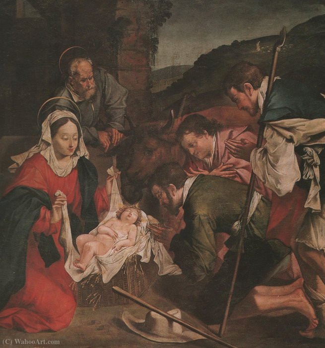 Wikioo.org - The Encyclopedia of Fine Arts - Painting, Artwork by Jean Leclerc - Adoration of the Shepherds