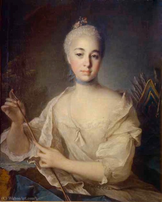 Wikioo.org - สารานุกรมวิจิตรศิลป์ - จิตรกรรม Jean Louis Tocqué - Portrait of Anna Stroganova