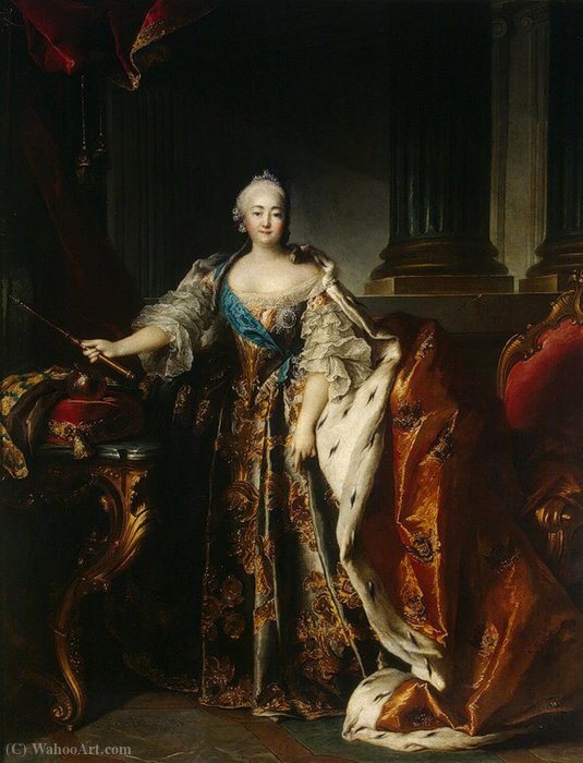 Wikioo.org - The Encyclopedia of Fine Arts - Painting, Artwork by Jean Louis Tocqué - Portrait of Elizabeth of Russia