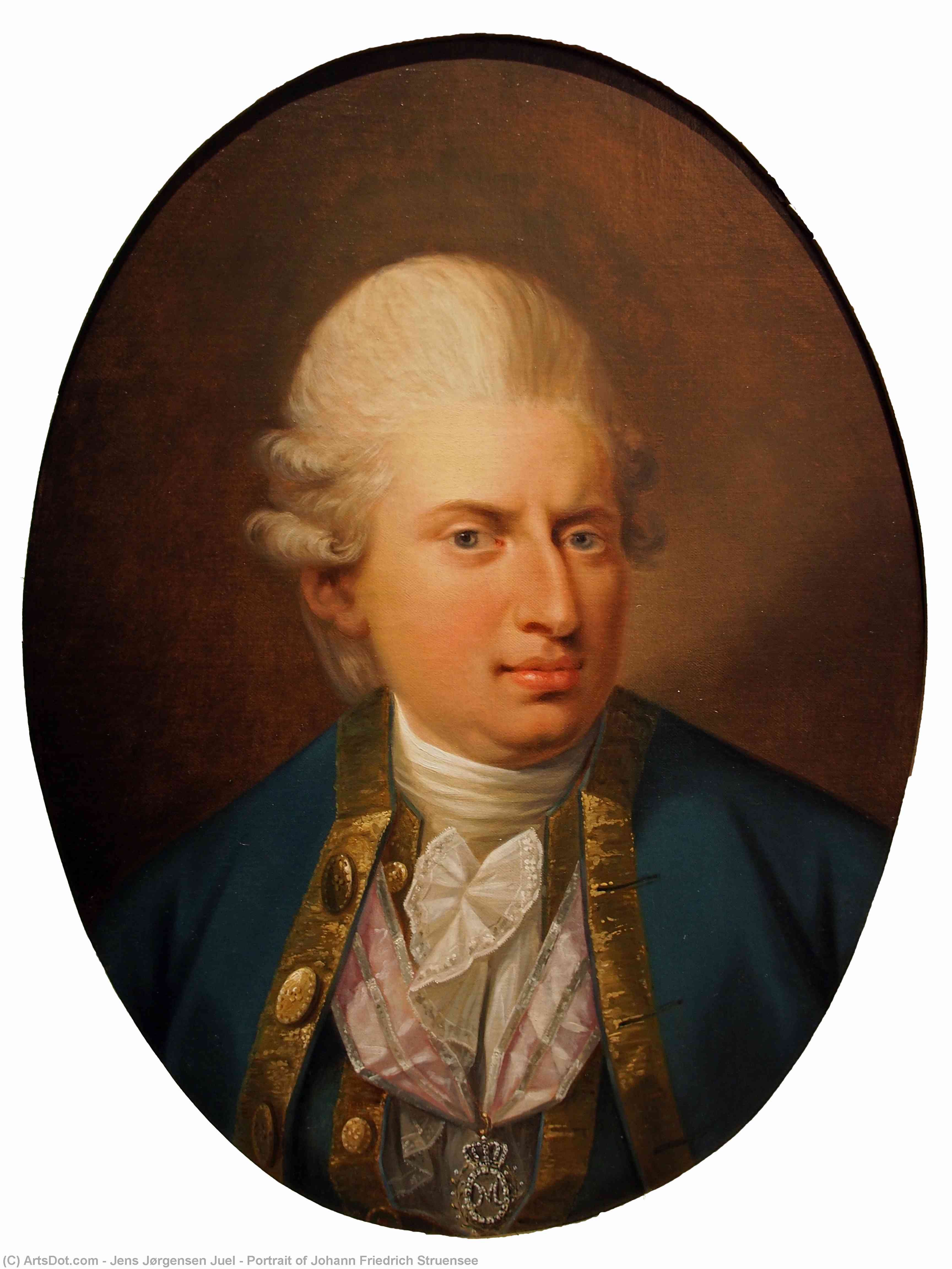 Wikioo.org - The Encyclopedia of Fine Arts - Painting, Artwork by Jens Jørgensen Juel - Portrait of Johann Friedrich Struensee