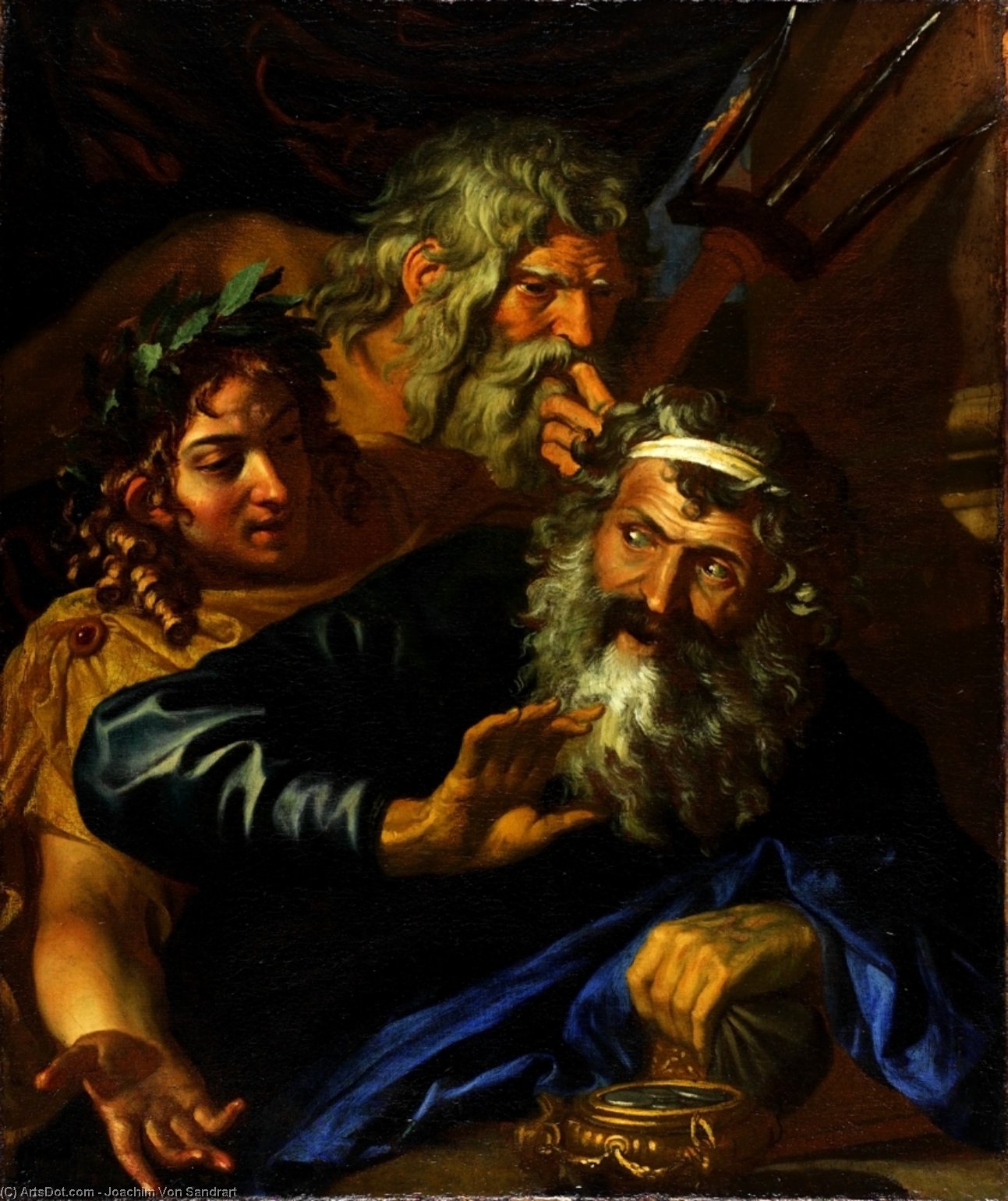 Wikioo.org – L'Encyclopédie des Beaux Arts - Peinture, Oeuvre de Joachim Von Sandrart - Laomedon Refusant Paiement à Poséidon et apollo