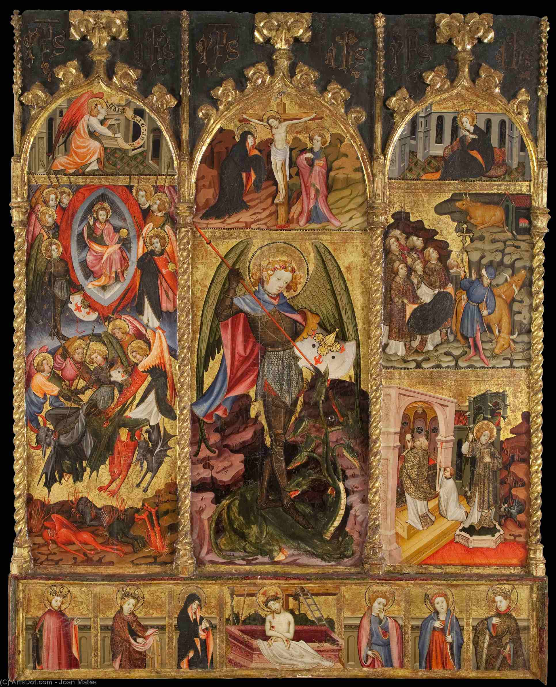 Wikioo.org – L'Encyclopédie des Beaux Arts - Peinture, Oeuvre de Joan Mates - autel de st  michel archange