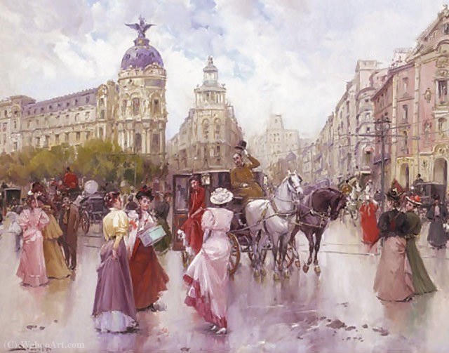 WikiOO.org - Енциклопедія образотворчого мистецтва - Живопис, Картини
 Joan Roig Soler - Alighting from the carriage