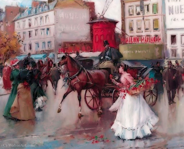 Wikioo.org - สารานุกรมวิจิตรศิลป์ - จิตรกรรม Joan Roig Soler - By the Moulin Rouge, Paris