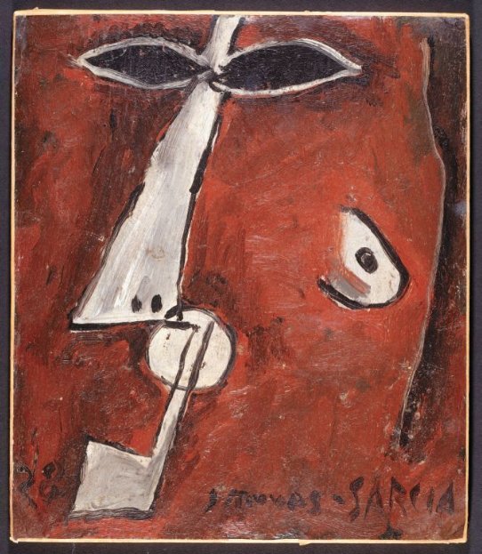 Wikioo.org - สารานุกรมวิจิตรศิลป์ - จิตรกรรม Joaquín Torres García - Mascara con pipa, paris - (1928)