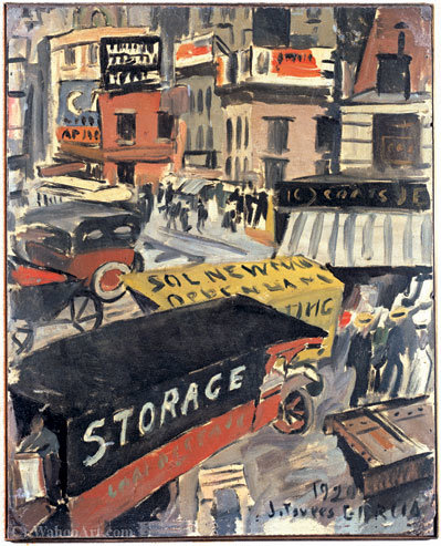 Wikioo.org – L'Enciclopedia delle Belle Arti - Pittura, Opere di Joaquín Torres García - New Street York scena - (1920)