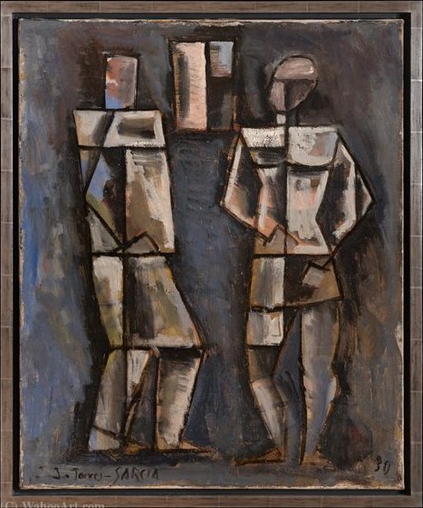 Wikioo.org - The Encyclopedia of Fine Arts - Painting, Artwork by Joaquín Torres García - Two figures - (1930)