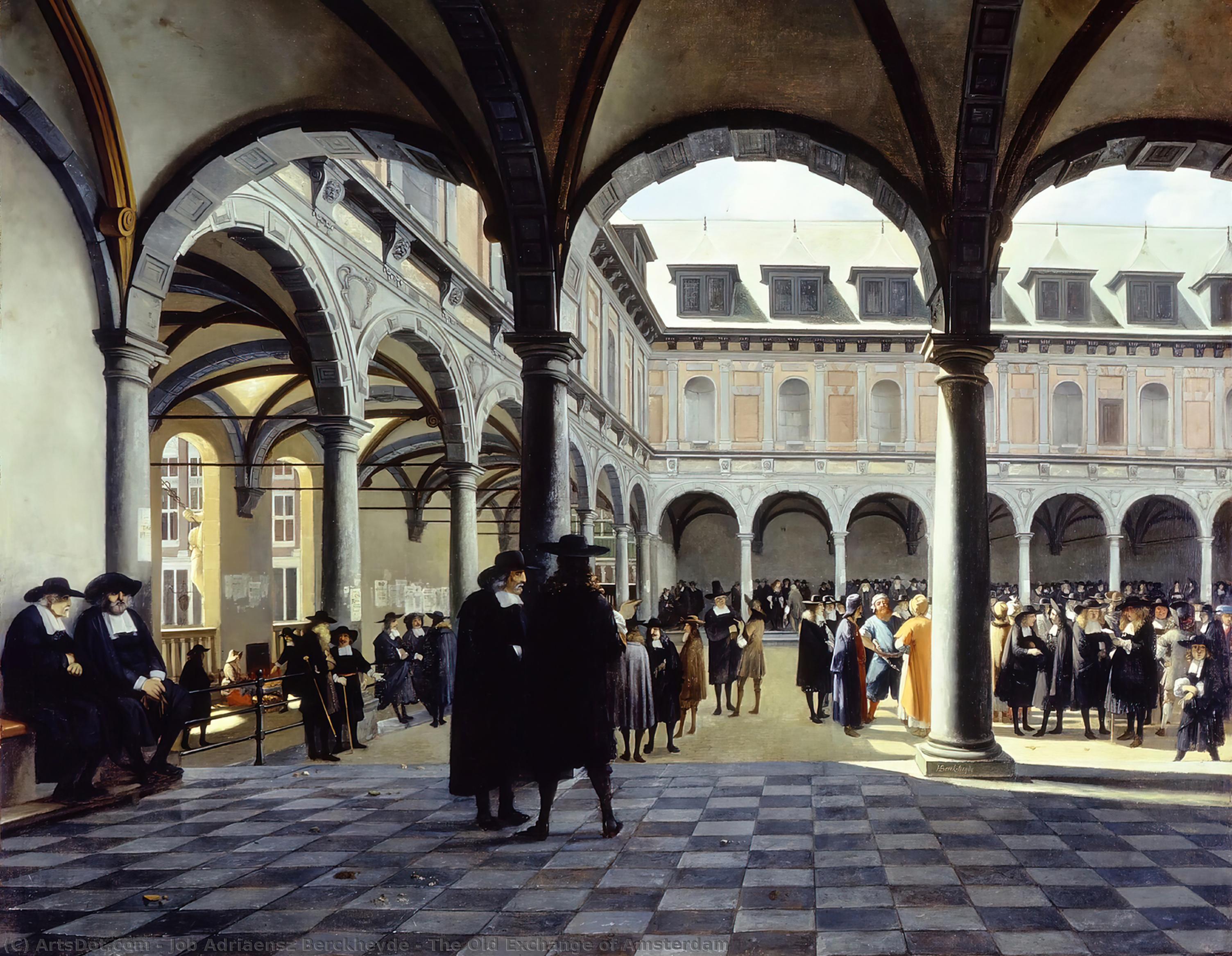 Wikioo.org - The Encyclopedia of Fine Arts - Painting, Artwork by Job Adriaensz Berckheyde - The Old Exchange of Amsterdam