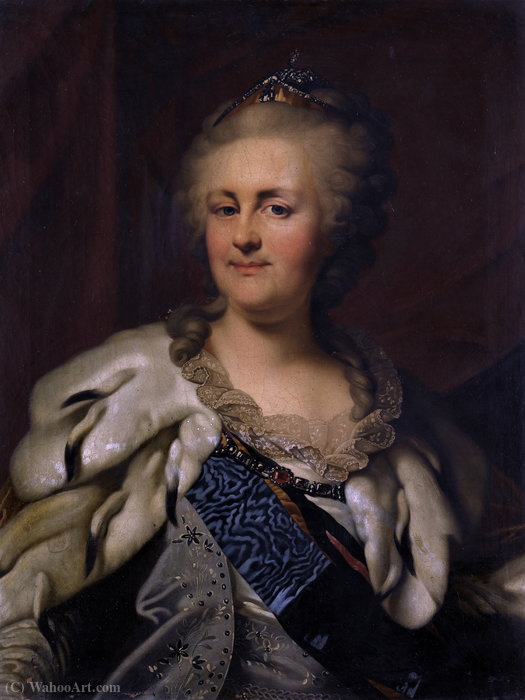 Wikioo.org - The Encyclopedia of Fine Arts - Painting, Artwork by Johann Baptist I Lampi - Portrait of Catherine the Great