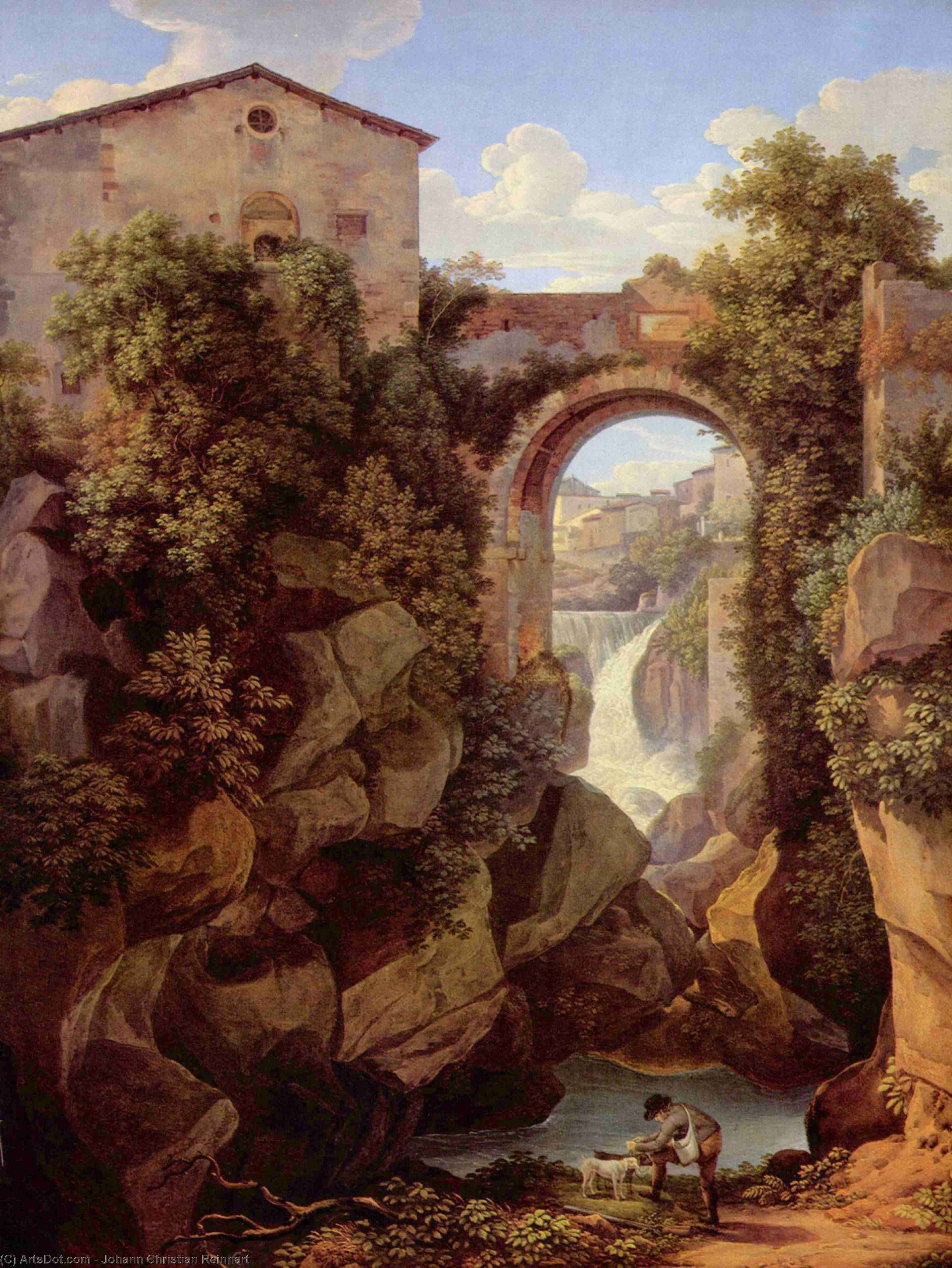Wikioo.org - The Encyclopedia of Fine Arts - Painting, Artwork by Johann Christian Reinhart - Overlooking tivoli