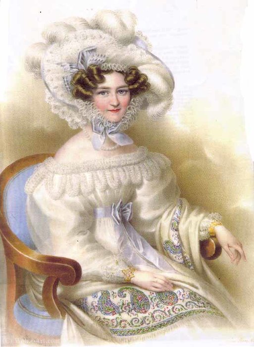 WikiOO.org - Encyclopedia of Fine Arts - Målning, konstverk Johann Nepomuk Ender - Portrait of Caroline Augusta of Bavaria