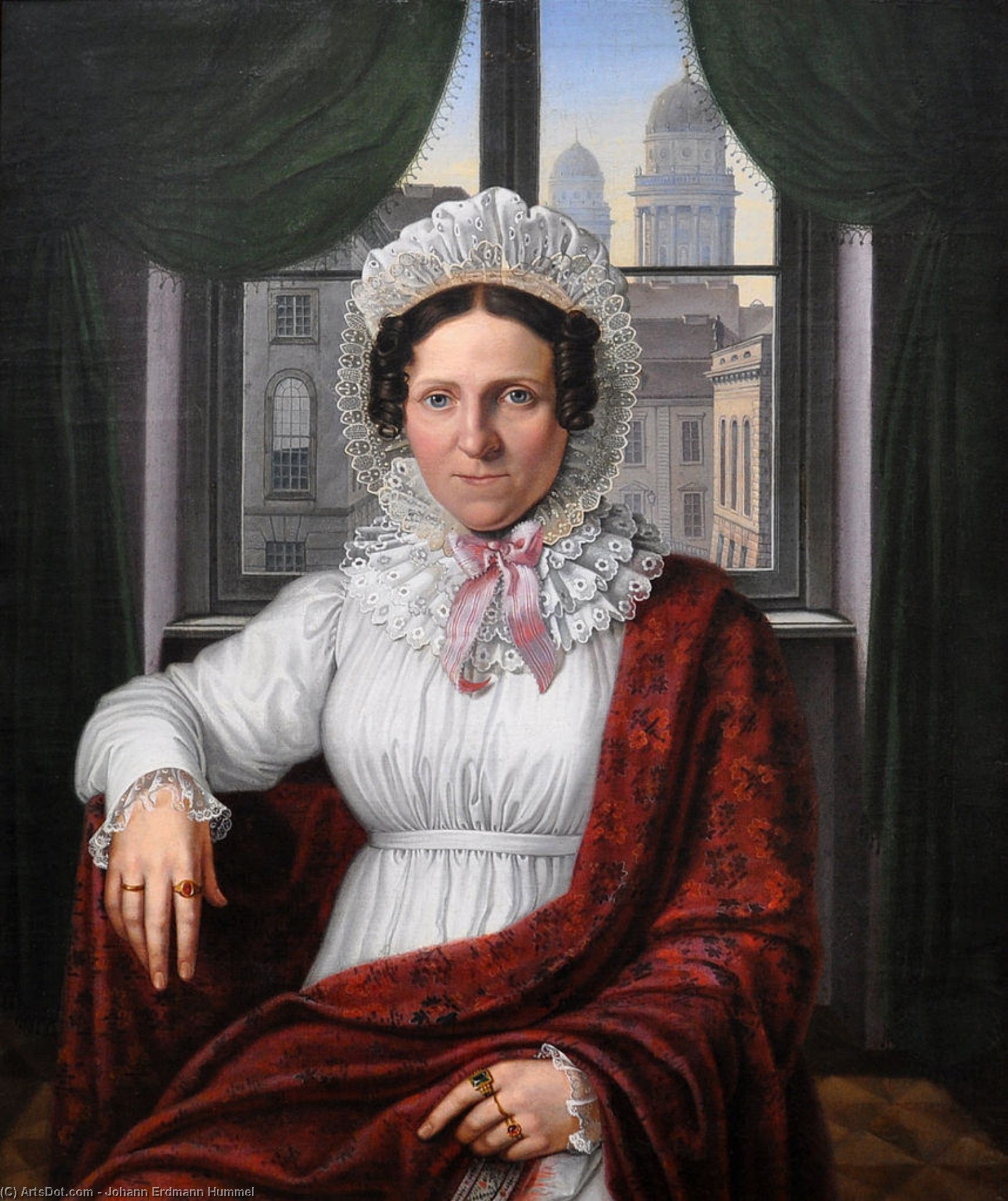 Wikioo.org - The Encyclopedia of Fine Arts - Painting, Artwork by Johann Erdmann Hummel - Portrait of Mrs. Luise Mila.