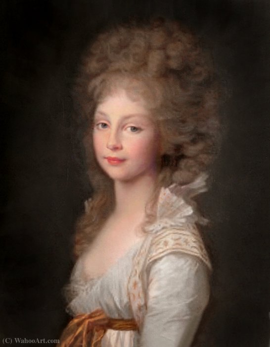 Wikioo.org - The Encyclopedia of Fine Arts - Painting, Artwork by Johann Friedrich August Tischbein - Portrait of Frederica of Mecklenburg-Strelitz