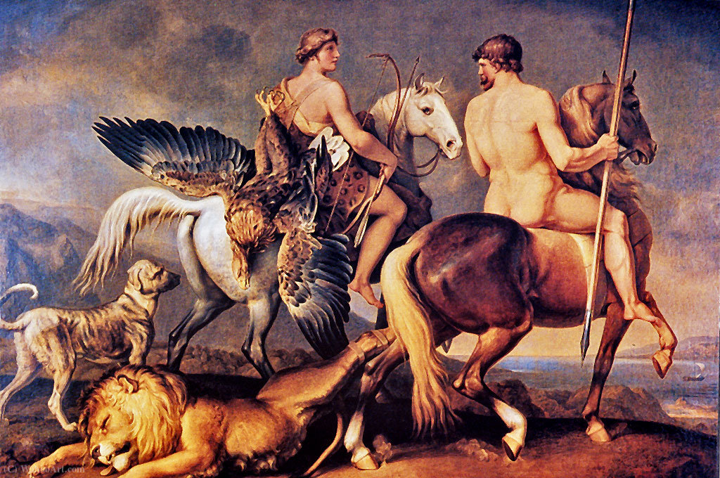 WikiOO.org - Encyclopedia of Fine Arts - Maľba, Artwork Johann Heinrich The Younger Tischbein - man's strength or Reason