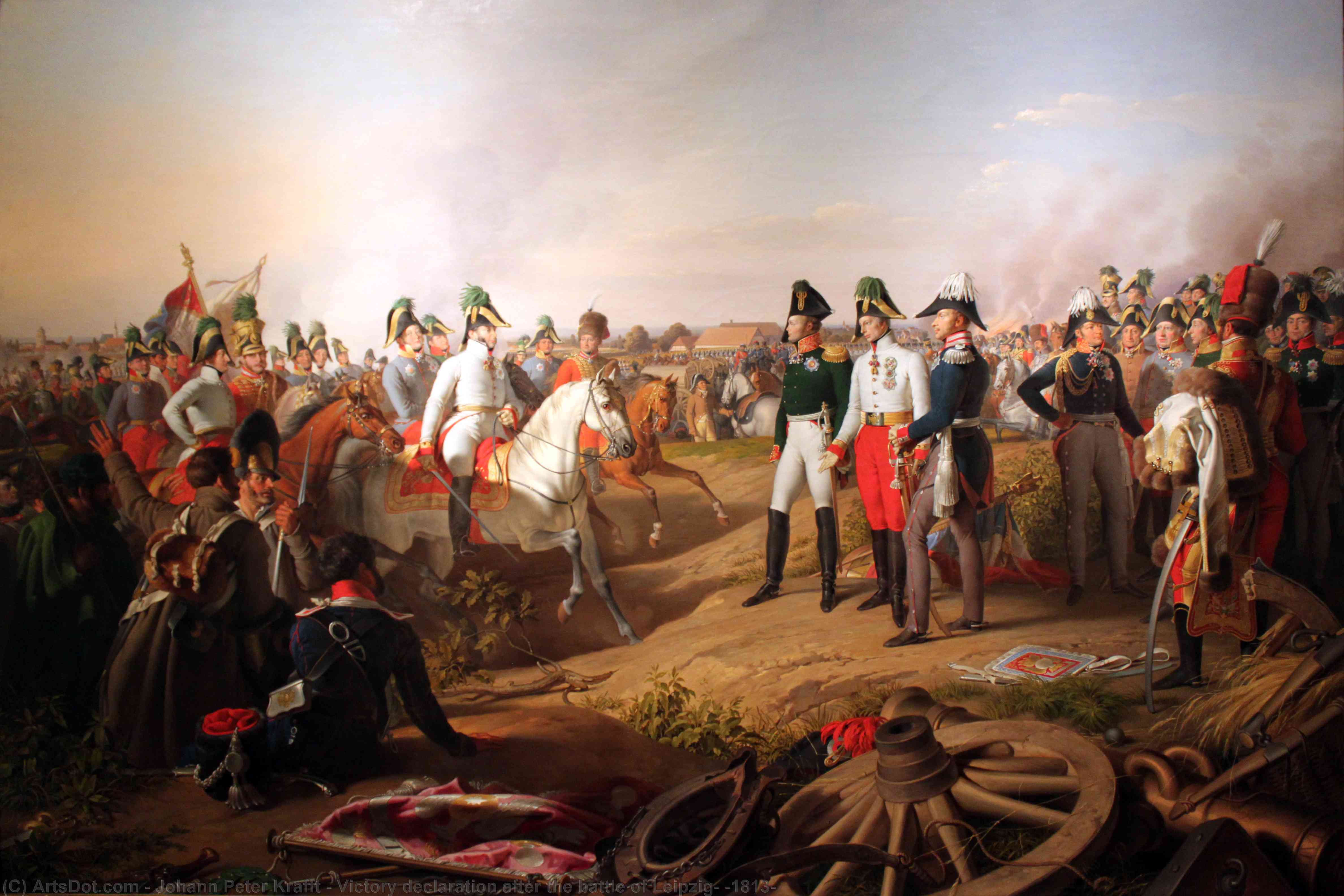WikiOO.org – 美術百科全書 - 繪畫，作品 Johann Peter Krafft - 胜利 宣言  后  的  战斗  的  莱比锡  1813