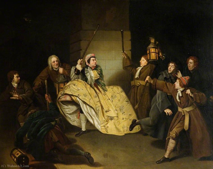 WikiOO.org - Encyclopedia of Fine Arts - Malba, Artwork Johann Zoffany - David Garrick as Sir John Brute in Vanbrugh's 'The Provoked Wife'