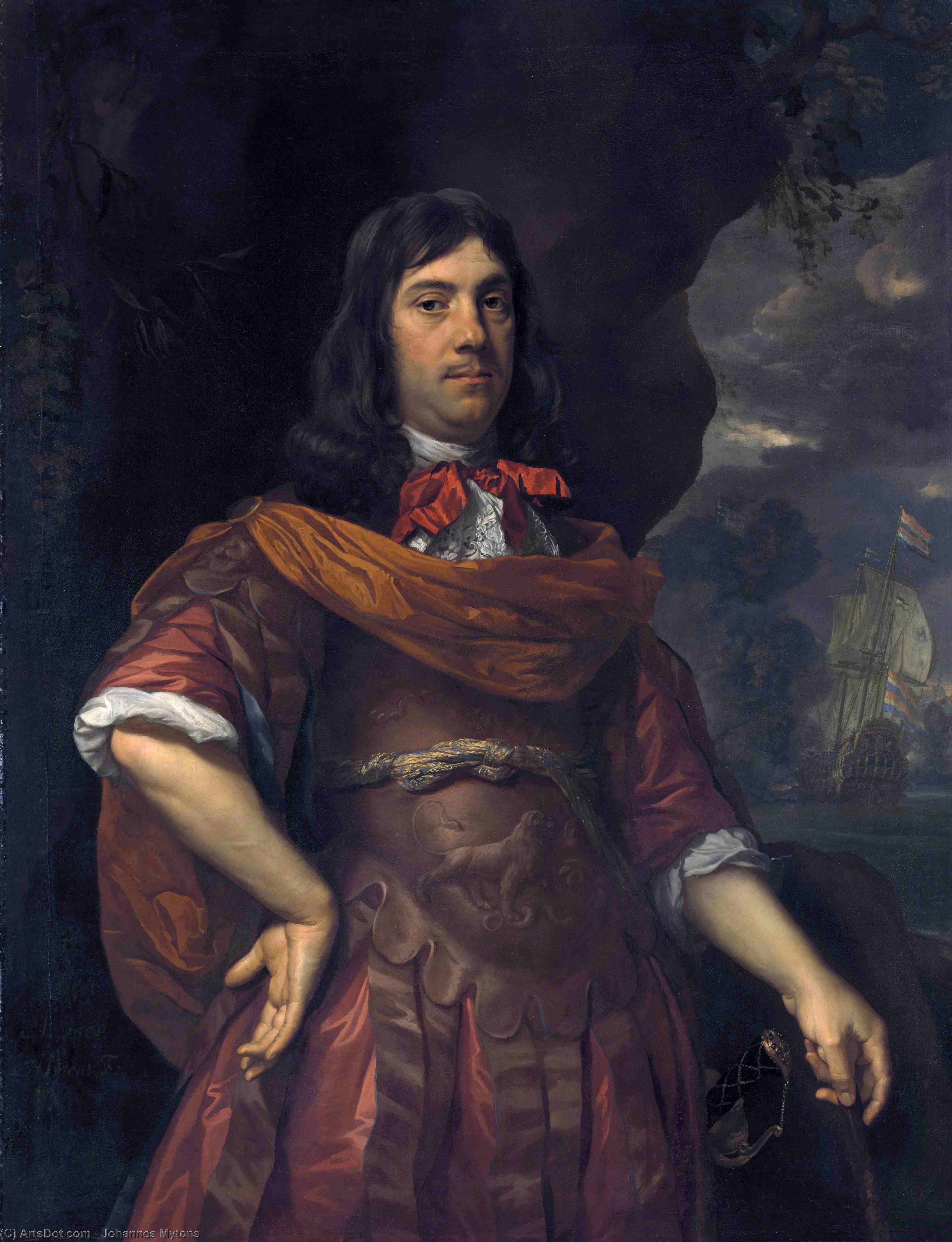 Wikioo.org - The Encyclopedia of Fine Arts - Painting, Artwork by Johannes Mytens - Portrait of Cornelis Tromp