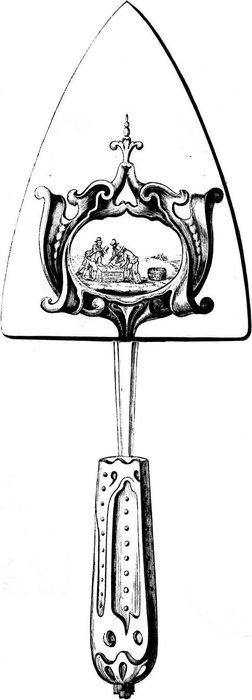 WikiOO.org - Encyclopedia of Fine Arts - Maleri, Artwork Johannes The Younger Lutma - Silver trowel commemorating the laying of the foundation stone of Amsterdam city hall