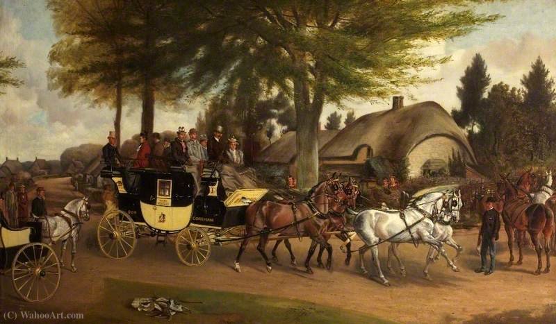Wikioo.org - The Encyclopedia of Fine Arts - Painting, Artwork by John Alfred Wheeler - The Bath to Devizes Coach