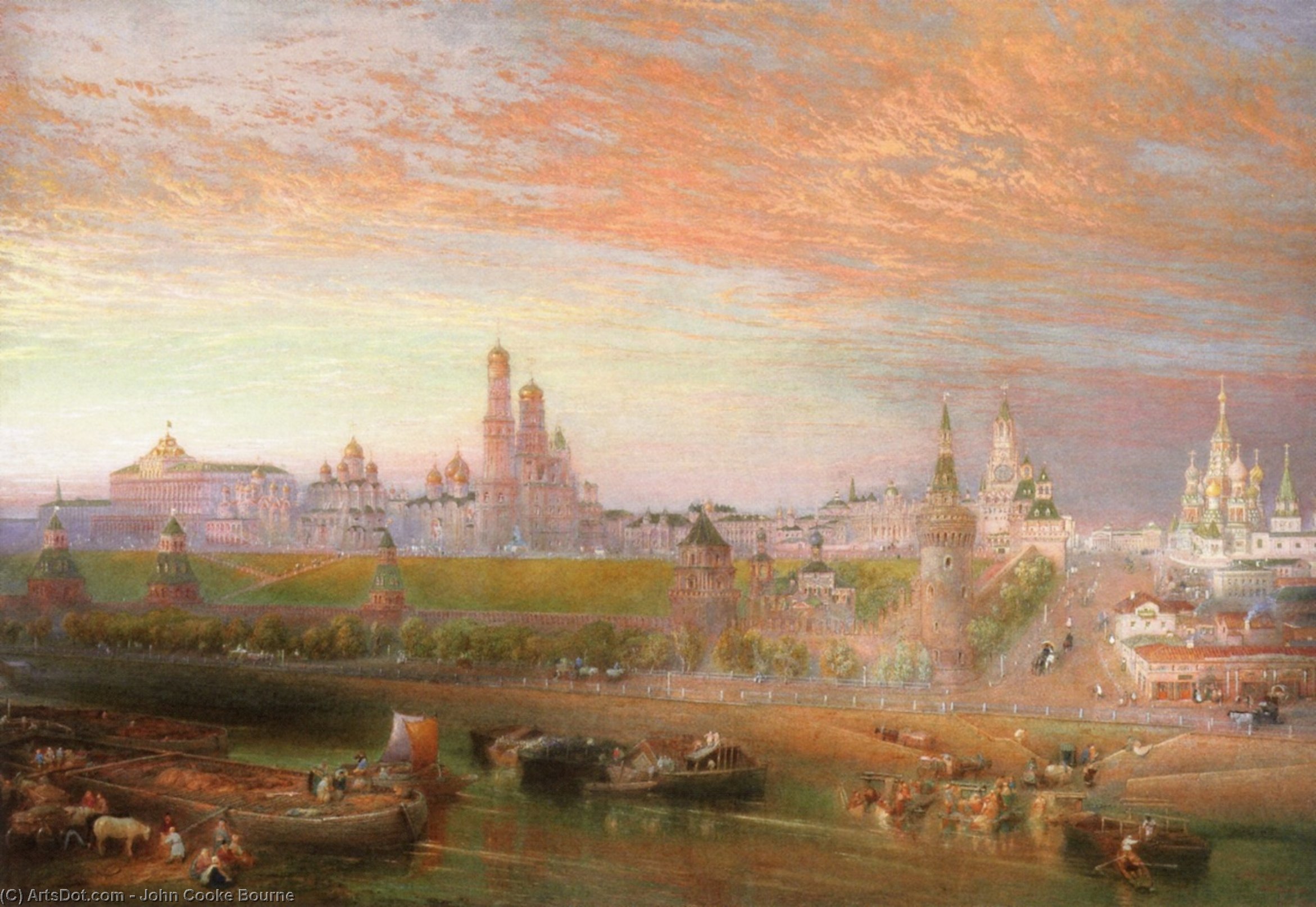 WikiOO.org - Encyclopedia of Fine Arts - Schilderen, Artwork John Cooke Bourne - The kremlin, moscow