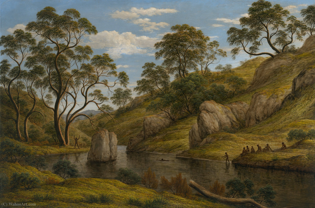 Wikioo.org - The Encyclopedia of Fine Arts - Painting, Artwork by John Glover - The bath of Diana, Van Diemen's Land