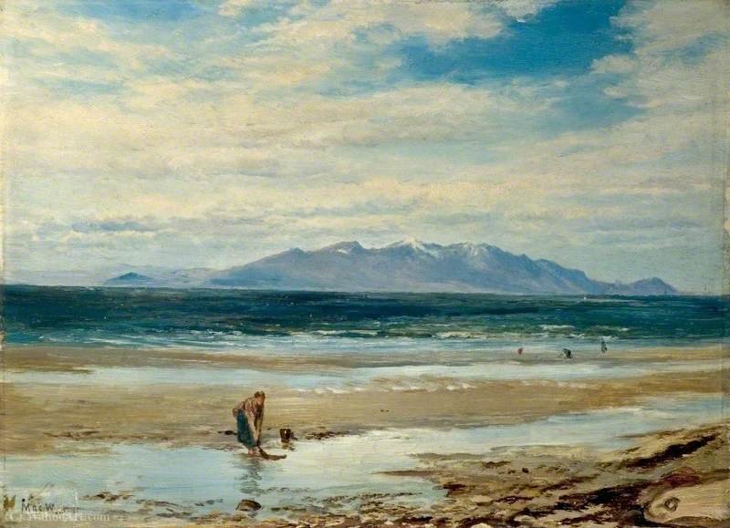 WikiOO.org - Encyclopedia of Fine Arts - Maalaus, taideteos John Macwhirter - Isle of Arran, from the Ayrshire Shore
