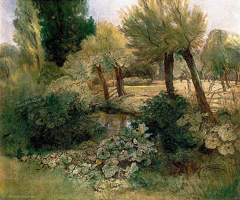 WikiOO.org - Güzel Sanatlar Ansiklopedisi - Resim, Resimler John Middleton - Landscape with Pollards