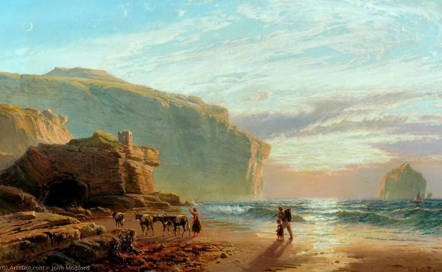 WikiOO.org - Encyclopedia of Fine Arts - Schilderen, Artwork John Mogford - Off the Cornish Coast (Trebarwith Strand)