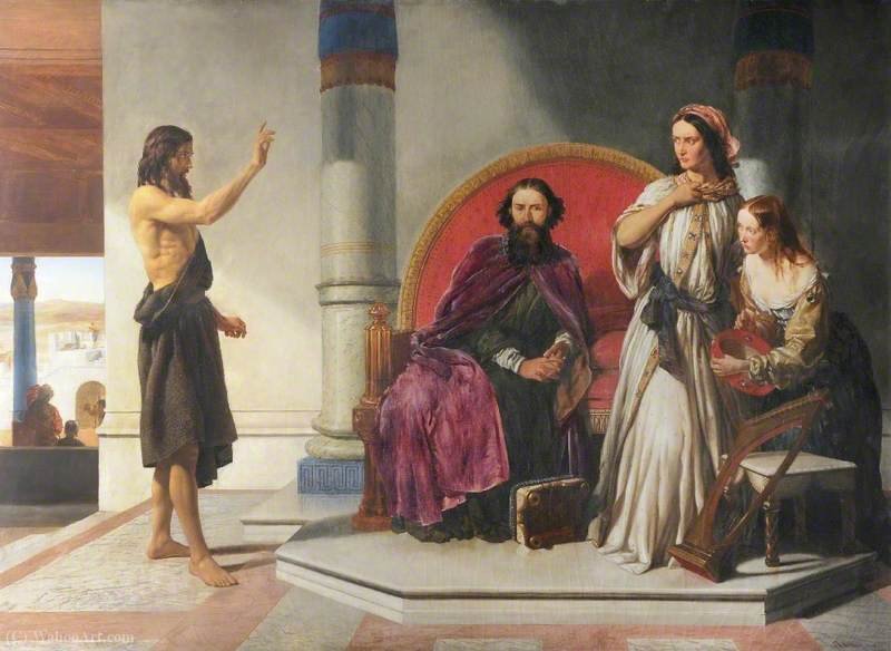 Wikioo.org - Bách khoa toàn thư về mỹ thuật - Vẽ tranh, Tác phẩm nghệ thuật John Rogers Herbert - The Baptist Reproving Herod