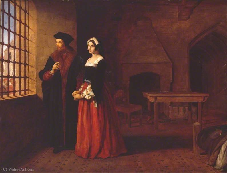 WikiOO.org - אנציקלופדיה לאמנויות יפות - ציור, יצירות אמנות John Rogers Herbert - Sir Thomas More and his Daughter