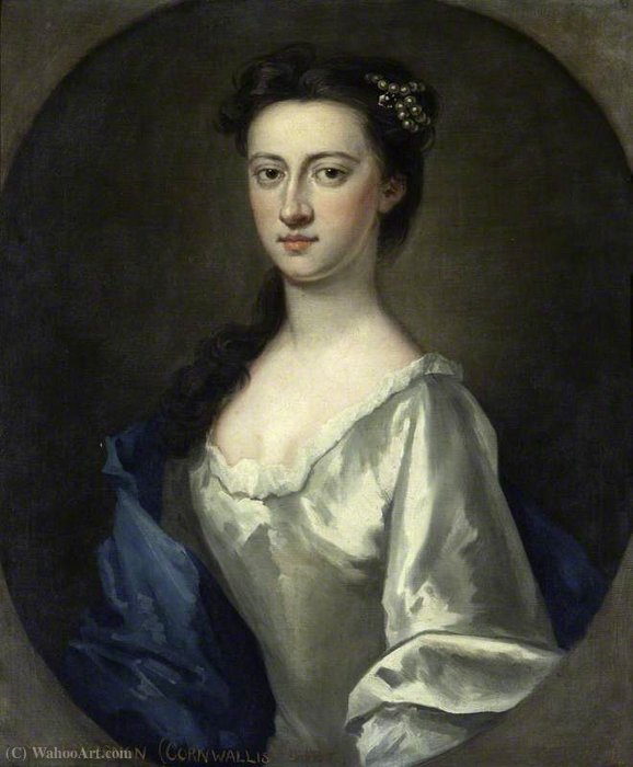 Wikioo.org - The Encyclopedia of Fine Arts - Painting, Artwork by John Vanderbank - Jane Cornwallis (1703–1760), Mrs Bowater Vernon