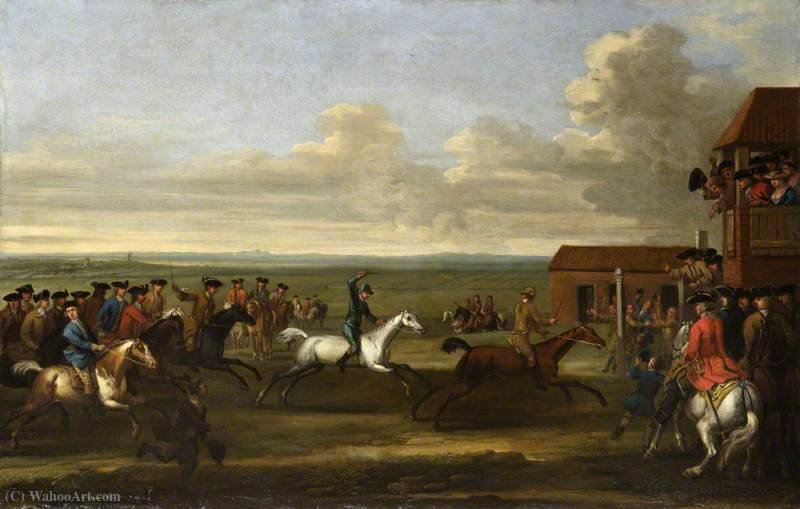 WikiOO.org - Enciclopédia das Belas Artes - Pintura, Arte por John Wootton - Horse Race at Newmarket