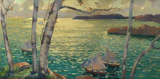 Wikioo.org – La Enciclopedia de las Bellas Artes - Pintura, Obras de arte de Jonas Lie - Desde la costa de Rockport