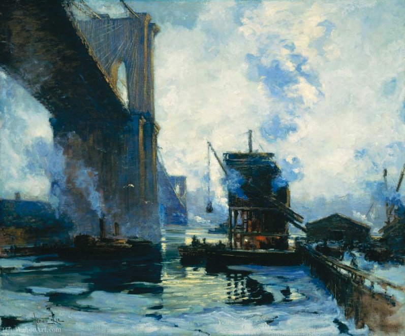 Wikioo.org - The Encyclopedia of Fine Arts - Painting, Artwork by Jonas Lie - Morning on the river