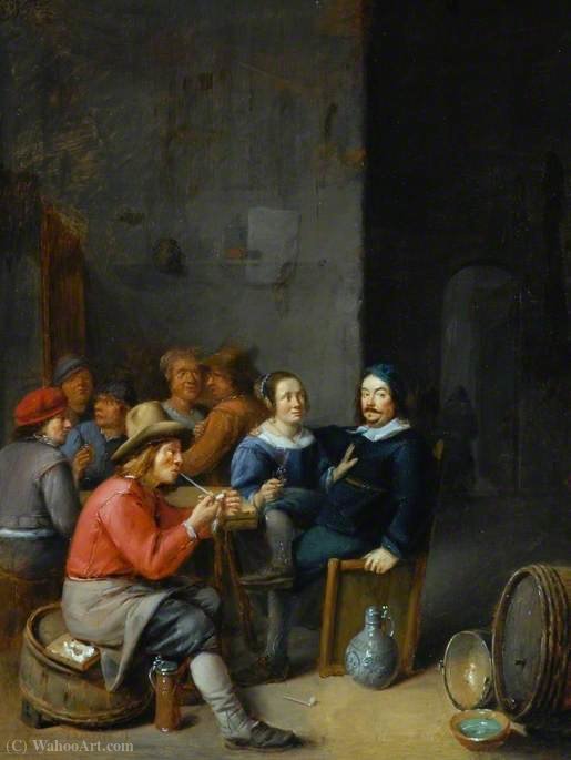 WikiOO.org - Encyclopedia of Fine Arts - Lukisan, Artwork Joos Van Craesbeeck - Interior of a Tavern